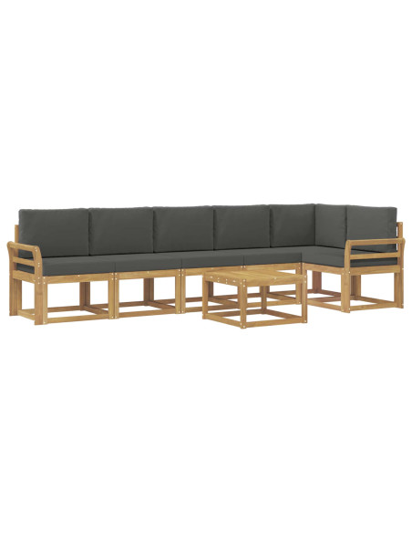 Set di divani da esterno 7 pcs Bianco e Antracite Poliestere