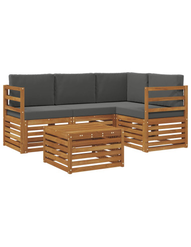 Set di Mobili 5 pcs Naturale e Antracite Legno multistrato