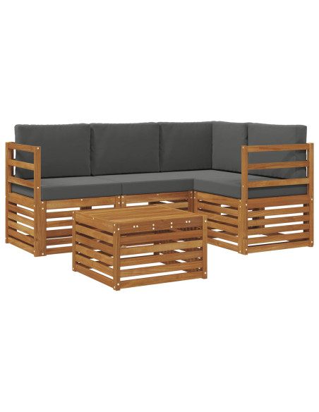 Set di Mobili 5 pcs Naturale e Antracite Legno multistrato