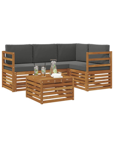 Set di Mobili 5 pcs Naturale e Antracite Legno multistrato