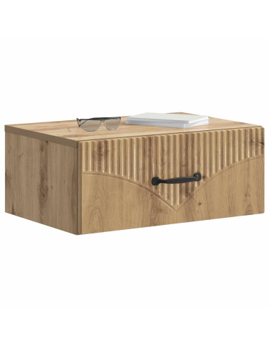 Mobiletto da notte a muro con cassetto 2 pcs Rovere Artigianale