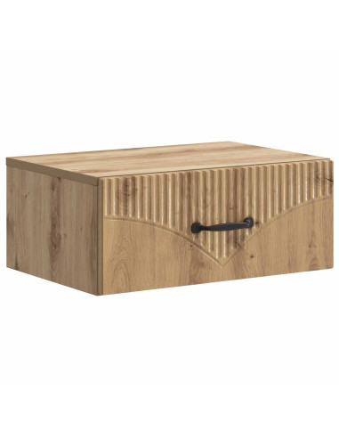 Mobiletto da notte a muro con cassetto 2 pcs Rovere Artigianale