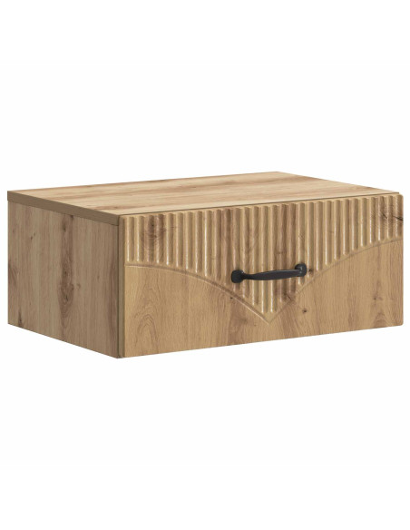 Mobiletto da notte a muro con cassetto 2 pcs Rovere Artigianale