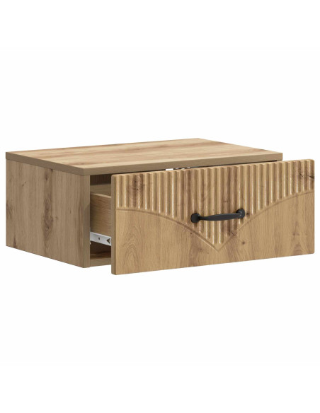 Mobiletto da notte a muro con cassetto 2 pcs Rovere Artigianale
