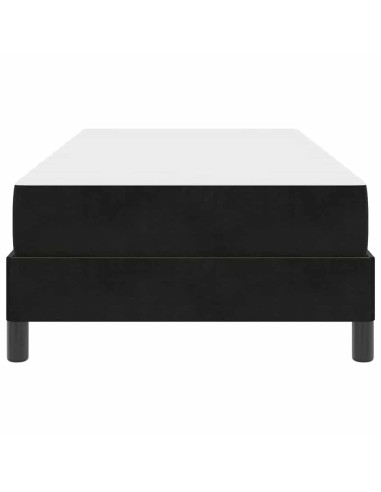 Letto a molle con materasso Nero 100 x 210 cm Tessuto