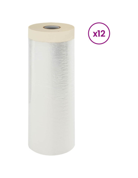 Telo per Polvere con Nastro Adesivo 12 pcs 270 x 1600 cm HDPE