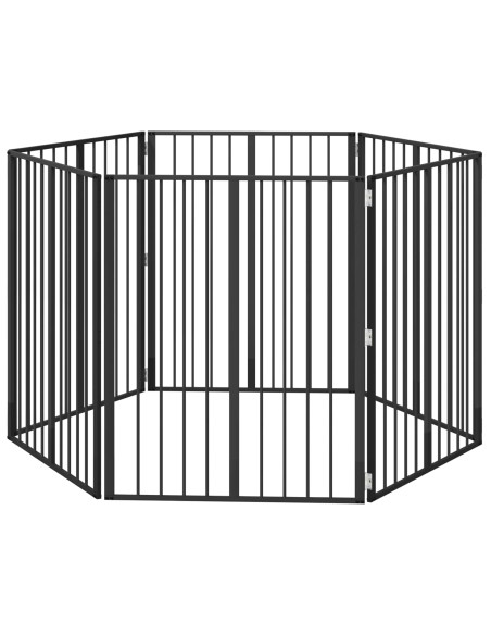 Cancello per cani 6 pcs Nero 80 x 100 cm Acciaio zincato