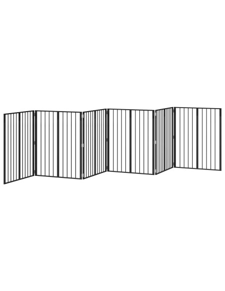 Cancello per cani 6 pcs Nero 80 x 100 cm Acciaio zincato