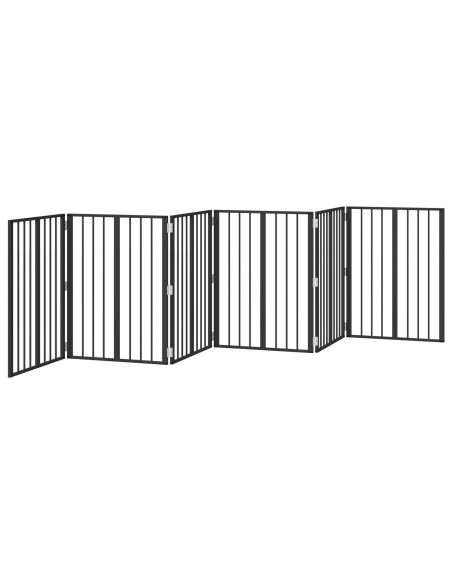 Cancello per cani 6 pcs Nero 60 x 80 cm Acciaio zincato