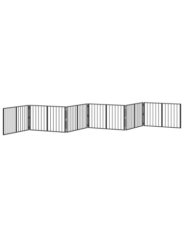 Cancello per cani 6 pcs Nero 100 x 60 cm Acciaio zincato