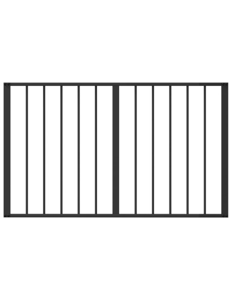 Cancello per cani 6 pcs Nero 100 x 60 cm Acciaio zincato