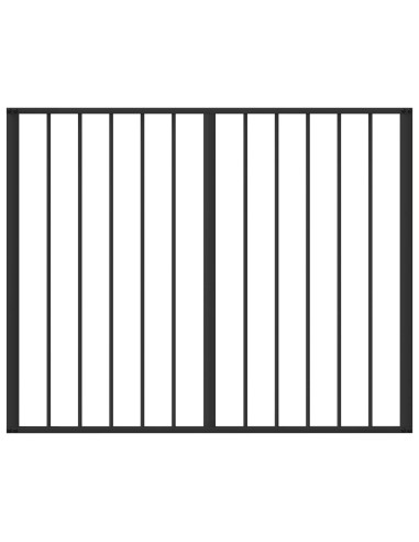 Cancello per cani 10 pcs Nero 100 x 60 cm Acciaio zincato