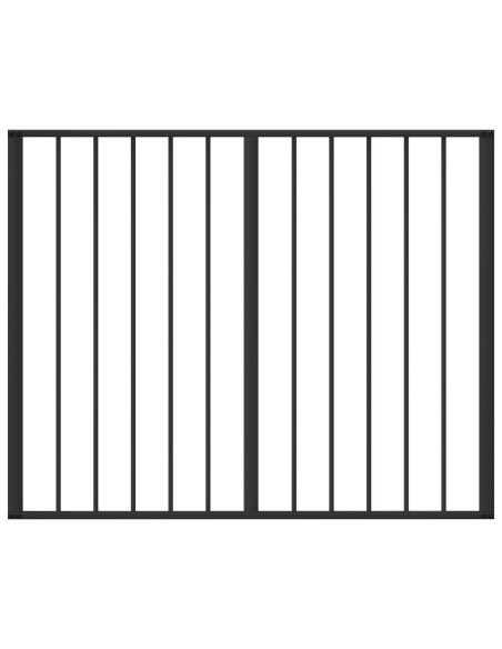 Cancello per cani 10 pcs Nero 100 x 60 cm Acciaio zincato
