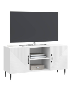 Mobile TV Bianco Lucido 102 x 34,5 x 50 cm Legno ingegnerizzato 2