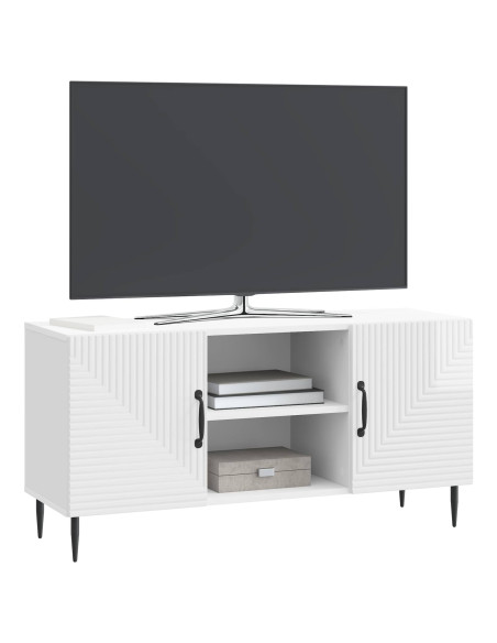 Mobile TV Bianco Lucido 102 x 34,5 x 50 cm Legno ingegnerizzato