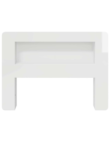 Testata del letto Bianco Lucido Legno ingegnerizzato