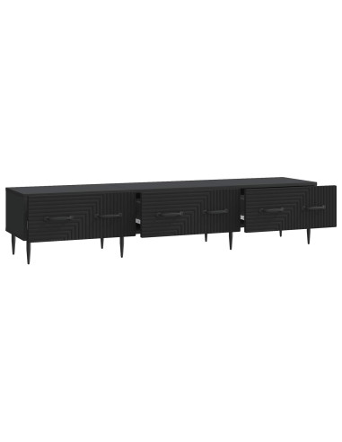 Mobile TV Nero 147 x 34,5 x 30 cm Legno ingegnerizzato