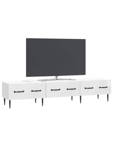 Mobile TV Bianco Lucido 147 x 34,5 x 30 cm Legno ingegnerizzato