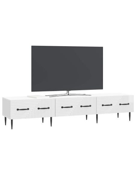 Mobile TV Bianco Lucido 147 x 34,5 x 30 cm Legno ingegnerizzato