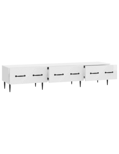 Mobile TV Bianco Lucido 147 x 34,5 x 30 cm Legno ingegnerizzato