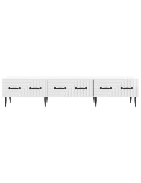 Mobile TV Bianco Lucido 147 x 34,5 x 30 cm Legno ingegnerizzato