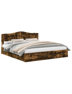 Letto con Contenitore con testiera Rovere fumé 180 x 200 cm 2