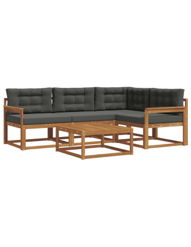Set di divani da esterno con cuscino 5 pcs Naturale e Antracite