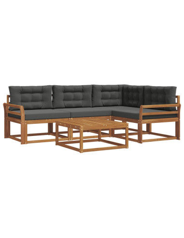 Set di divani da esterno con cuscino 5 pcs Naturale e Antracite