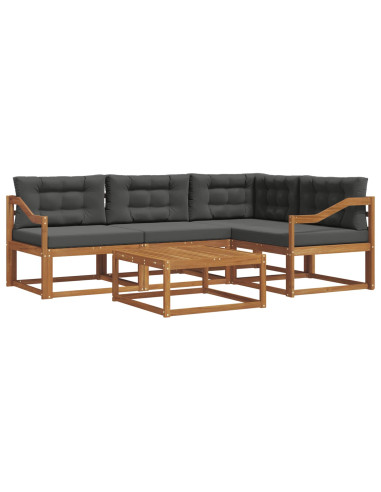 Set di divani da esterno con cuscino 5 pcs Naturale e Antracite
