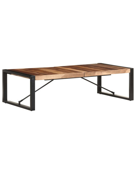 Tavolino 140x70x40 cm in Legno Massello con Finitura Sheesham