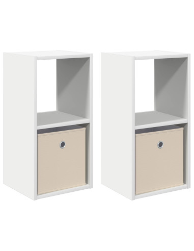 Comodino 2 pcs Bianco 30,5 x 27 x 59,5 cm Legno multistrato