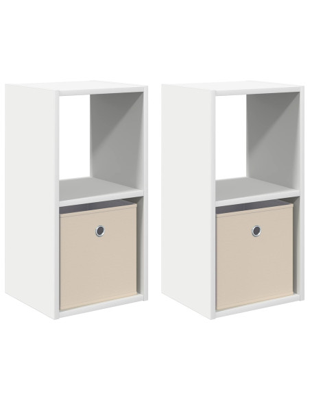 Comodino 2 pcs Bianco 30,5 x 27 x 59,5 cm Legno multistrato