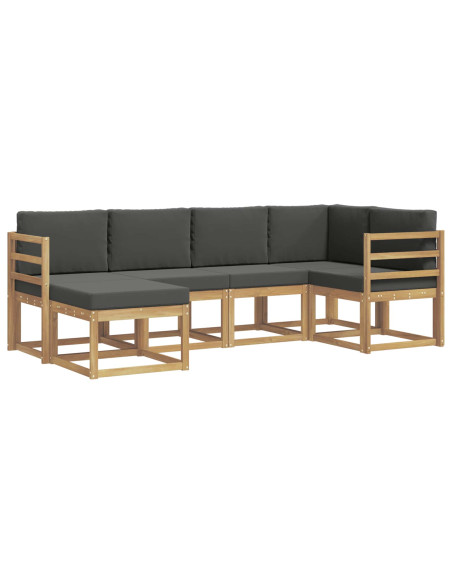 Set di divani da esterno 6 pcs Bianco e Antracite Poliestere
