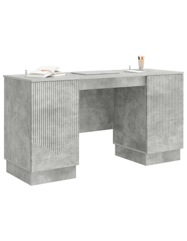 Scrivania con lo scaffale Grigio Cemento 142,5 x 50 x 75 cm