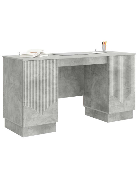 Scrivania con lo scaffale Grigio Cemento 142,5 x 50 x 75 cm