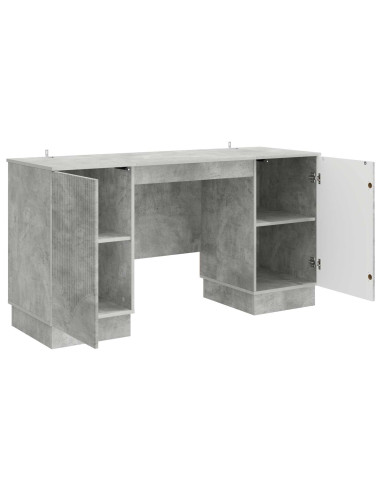 Scrivania con lo scaffale Grigio Cemento 142,5 x 50 x 75 cm