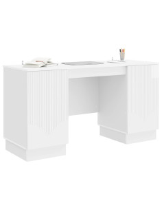 Scrivania Bianco Lucido 142,5 x 50 x 75 cm Legno ingegnerizzato 2
