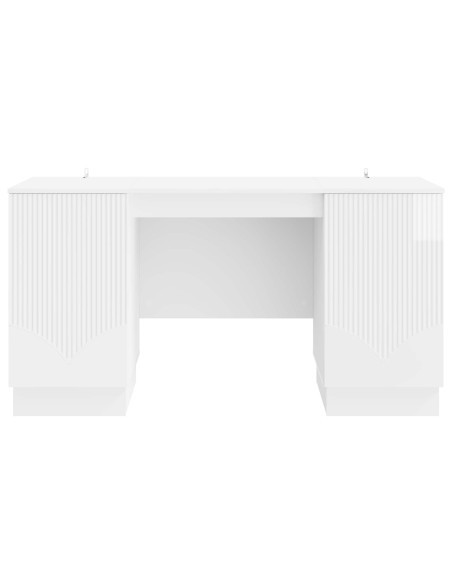 Scrivania Bianco Lucido 142,5 x 50 x 75 cm Legno ingegnerizzato