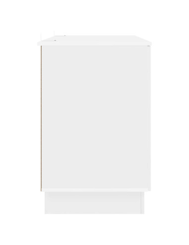Scrivania Bianco Lucido 142,5 x 50 x 75 cm Legno ingegnerizzato