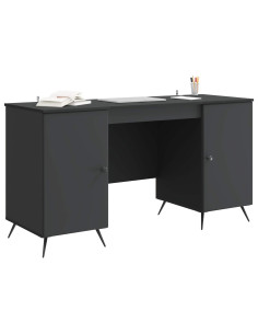 Scrivania Nero 142,5 x 50 x 75 cm Legno ingegnerizzato 2