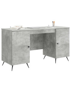 Scrivania con lo scaffale Grigio Cemento 142,5 x 50 x 75 cm 2