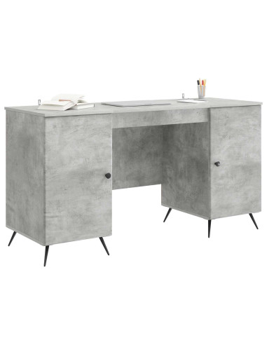 Scrivania con lo scaffale Grigio Cemento 142,5 x 50 x 75 cm