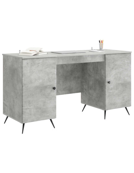 Scrivania con lo scaffale Grigio Cemento 142,5 x 50 x 75 cm