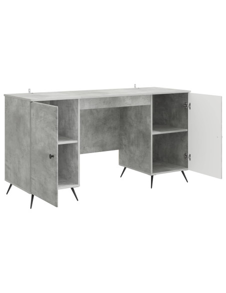 Scrivania con lo scaffale Grigio Cemento 142,5 x 50 x 75 cm