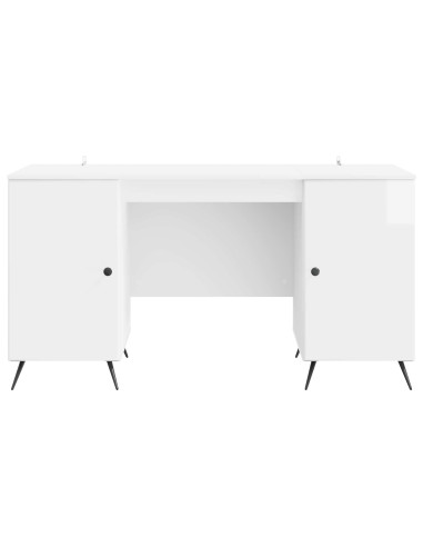Scrivania Bianco Lucido 142,5 x 50 x 75 cm Legno ingegnerizzato