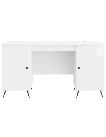 Scrivania Bianco Lucido 142,5 x 50 x 75 cm Legno ingegnerizzato
