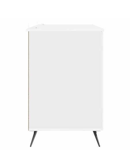 Scrivania Bianco Lucido 142,5 x 50 x 75 cm Legno ingegnerizzato