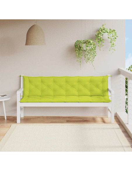Cuscini per Panca 2 pz Verde Intenso 200x50x7 cm Tessuto Oxford