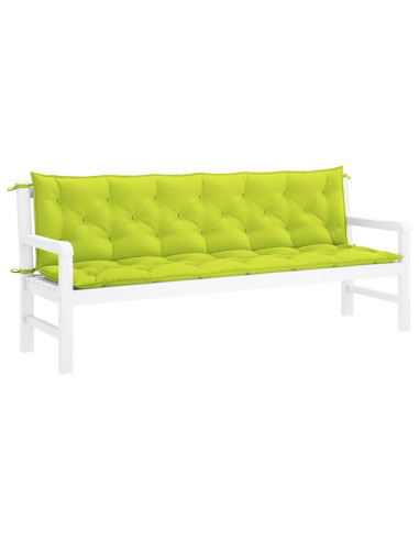 Cuscini per Panca 2 pz Verde Intenso 200x50x7 cm Tessuto Oxford