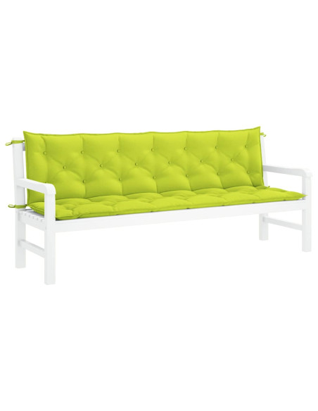 Cuscini per Panca 2 pz Verde Intenso 200x50x7 cm Tessuto Oxford